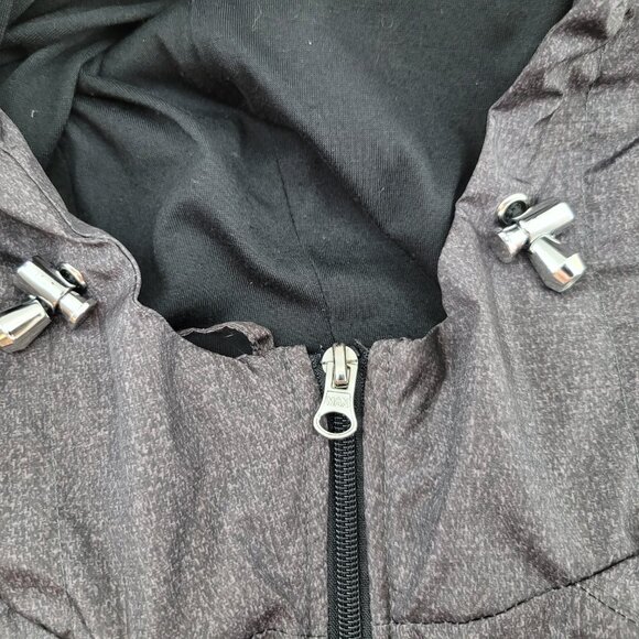 Packable Jacket Womens Plus 1x Gray "Parka In A Pocket" Hooded Zip Intl Details - Picture 6 of 15